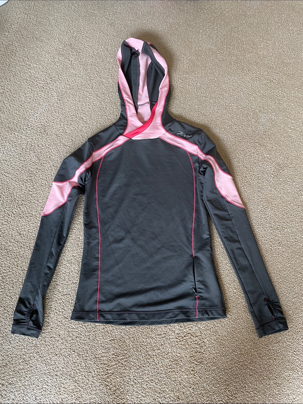 Zoot Gray and Pink Performance Hoodie